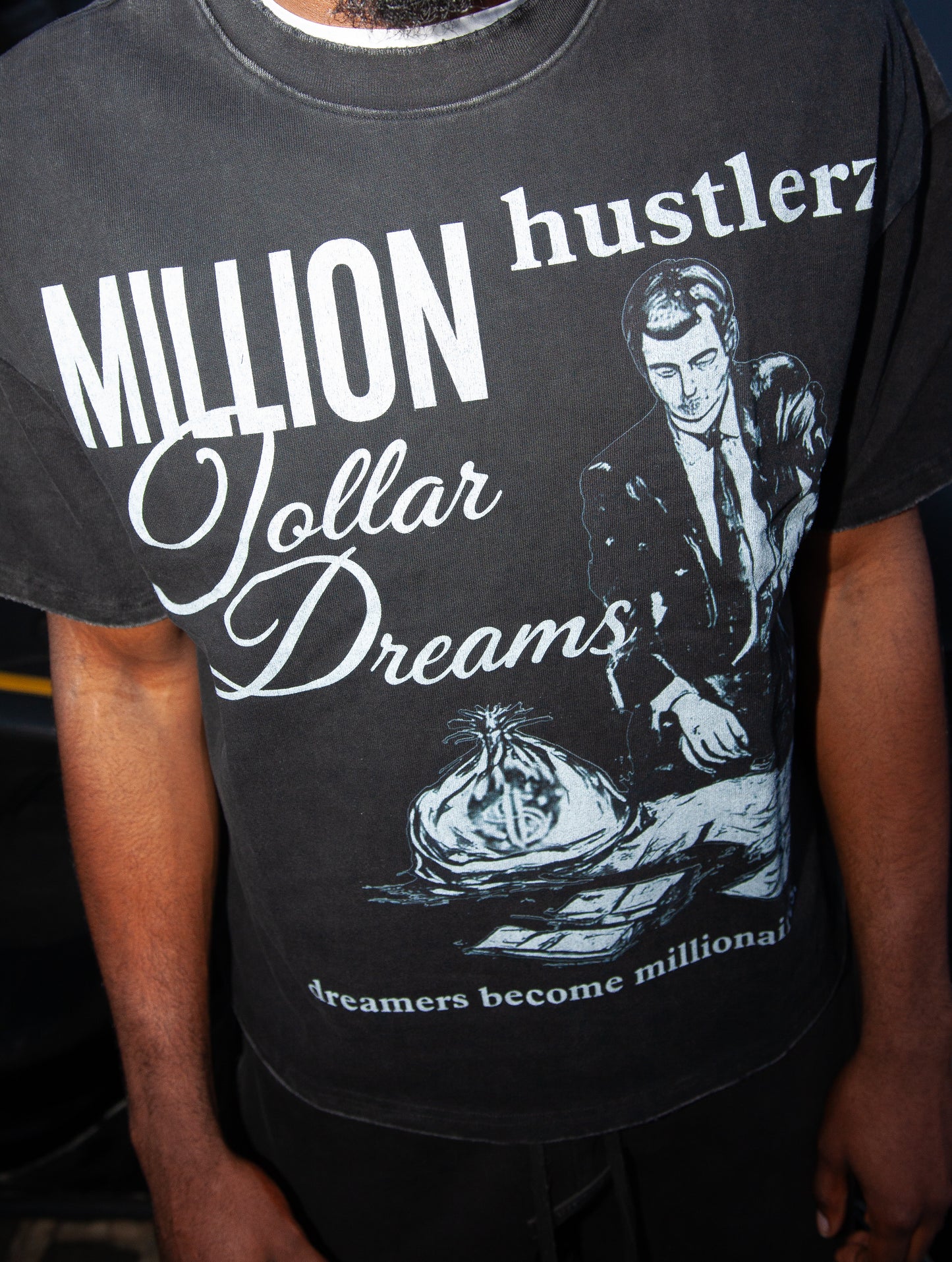 S26 MDD "Hustlerz" Tee (Washed Black)